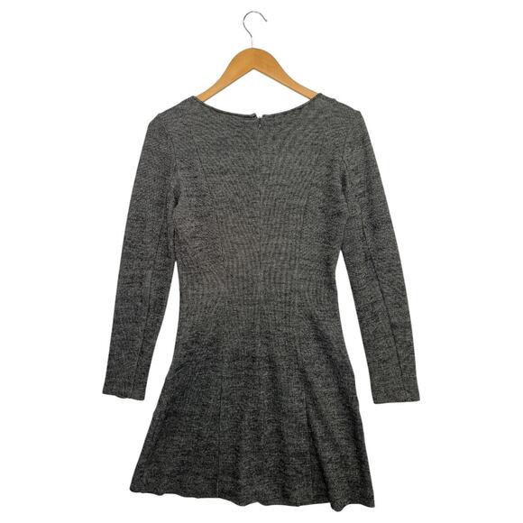 Theory Dress Womens 4 Gray Wool Long Sleeve Fit Flare Career Classic Minimalist - Picture 2 of 14